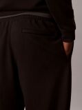 Negru Pantaloni Jogger Din Terry Cu Logo Cauciucat Si Mansete La Glezna  Barbati