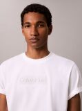White Logo Embroidery Crew Neck T-Shirt  Men