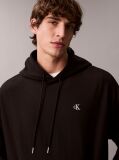 Negru Hanorac Relaxat Din Premium Fleece  Barbati