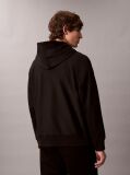 Negru Hanorac Relaxat Din Premium Fleece  Barbati