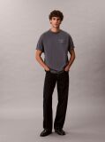 Gri Tricou Relaxat Cu Logo Script  Barbati
