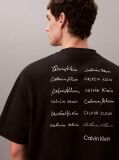 Negru Tricou Relaxat Cu Logo Script  Barbati