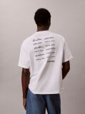 Alb Tricou Relaxat Cu Logo Script  Barbati