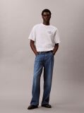 Alb Tricou Relaxat Cu Logo Script  Barbati