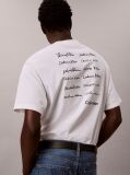 Alb Tricou Relaxat Cu Logo Script  Barbati