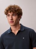 Albastru Tricou Polo Din Bumbac Piqué Cu Guler Deschis  Barbati