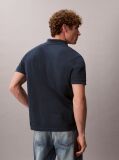 Albastru Tricou Polo Din Bumbac Piqué Cu Guler Deschis  Barbati