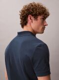 Albastru Tricou Polo Din Bumbac Piqué Cu Guler Deschis  Barbati