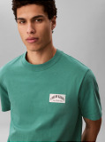 Verde Tricou Cu Emblema Varsity  Barbati