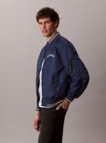 Albastru Jacheta Bomber Cu Logo Varsity  Barbati