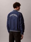 Albastru Jacheta Bomber Cu Logo Varsity  Barbati