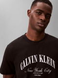 Negru Tricou Cu Logo NYC Brodat   Barbati