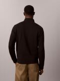 Negru Bluza De Trening Din Terry Cu Fermoar Scurt Si Monologo  Barbati