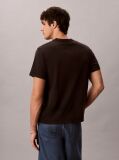 Negru Tricou Din Bumbac Prespalat Cu Monograma  Barbati