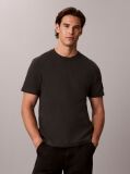 Black Monologo Patch Classic Waffle Knit T-Shirt  Men