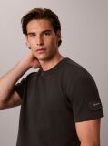 Black Monologo Patch Classic Waffle Knit T-Shirt  Men