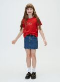 Rosu Tricou Cu Logo In Stil Script  Fete