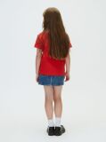Rosu Tricou Cu Logo In Stil Script  Fete