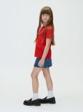 Rosu Tricou Cu Logo In Stil Script  Fete
