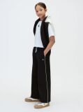 Negru Pantaloni Jogger Din Tricot Interlock Cu Paspoal Contrastant  Fete