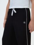 Negru Pantaloni Jogger Din Tricot Interlock Cu Paspoal Contrastant  Fete