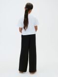 Negru Pantaloni Jogger Din Tricot Interlock Cu Paspoal Contrastant  Fete
