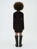 Negru Rochie Mulata Cu Maneca Lunga Din Tricot Reiat  Fete