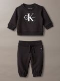 Negru Set Monologo Din Bluza De Trening Si Pantaloni Jogger  Nou-nascuti