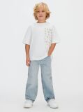 Alb Tricou Cu Logo  Baieti
