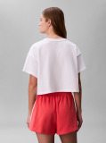 Alb Tricou De Plaja Cropped  Femei