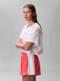 Alb Tricou De Plaja Cropped  Femei