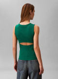 Verde Top Tip Maiou Cu Eticheta Logo  Femei