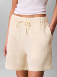 Galben Pantaloni Scurti Novelty Din Double Gauze  Femei