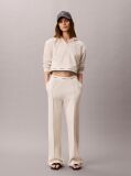 Bej Pantaloni Jogger Cu Croiala Wide Leg Si Talie Cu Banda Logo  Femei