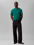 Verde Tricou Slim Din Piqué Elastic Cu Maneca Scurta  Barbati