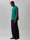 Verde Tricou Slim Din Piqué Elastic Cu Maneca Scurta  Barbati