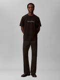 Negru Tricou Cu Guler Rotund Si Logo Estompat  Barbati