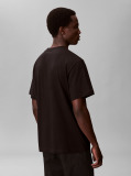 Negru Tricou Cu Guler Rotund Si Logo Estompat  Barbati