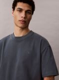 Albastru Tricou Oversized Cu Logo Embosat  Barbati