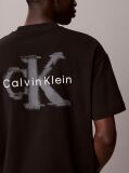 Negru Tricou Oversized Cu Logo Embosat  Barbati