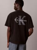 Negru Tricou Oversized Cu Logo Embosat  Barbati