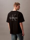 Negru Tricou Oversized Cu Logo Embosat  Barbati