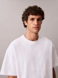 Alb Tricou Oversized Cu Logo Embosat  Barbati