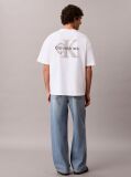 Alb Tricou Oversized Cu Logo Embosat  Barbati
