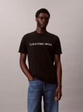 Negru Tricou Cu Logo Linear  Barbati