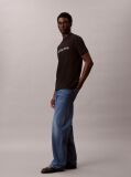 Negru Tricou Cu Logo Linear  Barbati