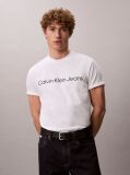 Alb Tricou Cu Logo Linear  Barbati