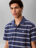 Albastru Tricou Polo Cu Maneca Scurta Din Jersey Cu Dungi  Barbati