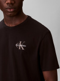 Negru Tricou Cu Logo Si Croiala Clasica   Barbati