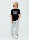 Negru Tricou Cu Logo Perforat  Baieti